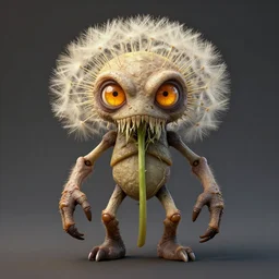 corn dandelion humanoid figure monster, symmetrical, highly detailed, digital art, sharp focus, trending on art station, amber eyes