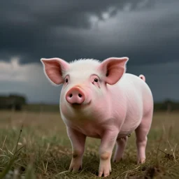 cute little pink pig, by pablo carpio, greg rutkowski