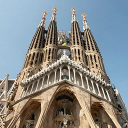 finished version of sagrada familia by Gaudí, 4k, unreal engine, light particles, artstation