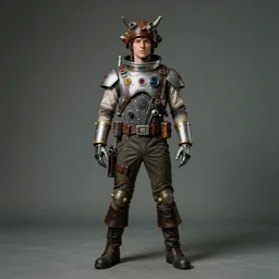 ( ( ( ( ( 2 0 5 0 s retro future 1 0 old boy super scientest posing in space pirate mechanics costume full portrait. muted colors. ) ) ) ) ) by brom, jean - baptiste monge!!!!!!!!!!!!!!!!!!!!!!!!!!!!!!
