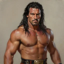 randy savage portrait fantasy painting trending on artstation