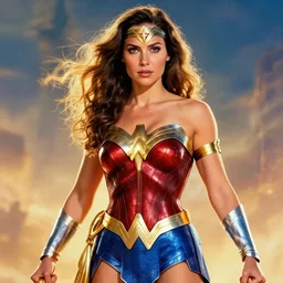 Pamela Andersson as Wonder Woman , 4k, artstation, cgsociety, award-winning, masterpiece, stunning, beautiful, glorious, powerful, fantasy art