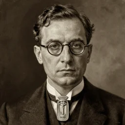 ultra - realistic sepia portrait painting of a 1 9 2 0 s shorter man receeding hair, light brown eyes and thick glasses, well dressed, a middle - sized art deco brooch replicating an egyptian cartouche from the sixteenth dynasty., dark, brooding, atmospheric lighting, painted, sepia, intricate, ultra - detailed by leesha hannigan, thierry doizon, kai carpenter, well composed, best on artstation, cgsociety, epic, stunning, gorgeous, intricate detail, wow, masterpiece