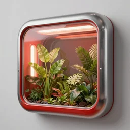 ( ( ( ( ( 1 9 5 0 s retro future window mades from plants ) ) ) ) ) by jean baptiste monge!!!!!!!!!!!!!!!!!!!!!!!!! chrome red