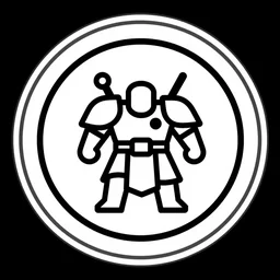 round warhammer logo emoji line art graphic design