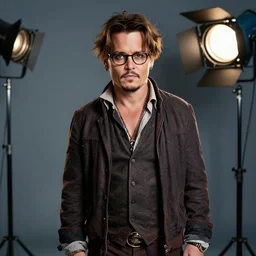 studio portrait still of johnny depp as a muppet, 8 k, studio lighting, key light,