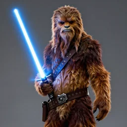 wookie with a lightsaber, digital art