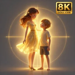 sister and brother bond, love, full body, concept art trending on artstation, illustration, devianart, glowing effect, hyperdetailed, hyperreal, golden ratio, rule of thirds, 8 k