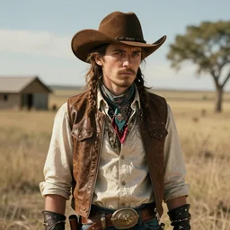 a islandpunk cowboy portrait