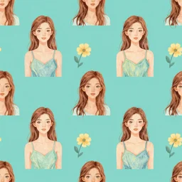 beautiful woman, pattern, wallpaper, graphic design, illustration, background