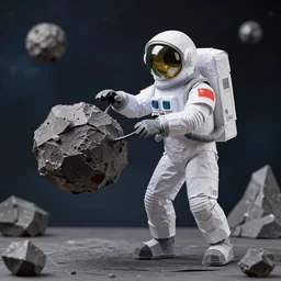 a space captain steering an asteroid, space backdrop, everything made of papier - mache canon 5 d 5 0 mm lens, diorama, artificial intelligence