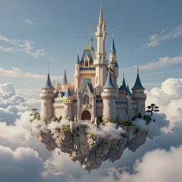 castle floating on the clouds, elaborate digital art, matte painting trending on artstation