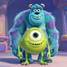Isaac Newton as as character in Monsters, Inc., digital art, 4 K, detail