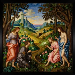a new photography of real humans of bosch garden of earthly delights style taken by martin parr, with flash on camera
