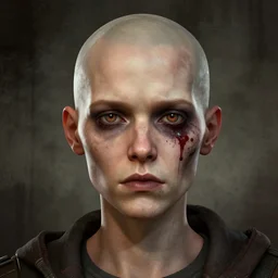 color head portrait of bald lena headey as a zombie, 7 days to die zombie, gritty background, fine art, award winning, intricate, elegant, sharp focus, cinematic lighting, digital painting, 8 k concept art, art by michael hussar, art by brom, art by guweiz and z. w. gu, 8 k