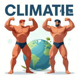 inspirational poster of bodybuilders fighting climate change