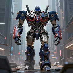full body centered view of quantasaurus rex - voltron - incredible robot hybrid, centered, asymmetric, futuristic dark energy technology, illuminated panels on body, walking in cyber city, concept art by trent opaloch, deep depth field, masterpiece, featured on vimeo, digital painting masterpiece on artstation, featured on pixiv, rule of thirds composition, hyper realistic, hyper detailed, sharp