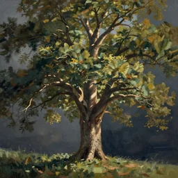 a painting of a tree in the stlyle of