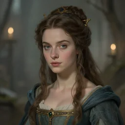 beautiful lady of shalott, sharp focus, intricate, elegant, digital painting, artstation, matte, highly detailed, concept art, illustration, volumetric lighting, bokeh light, art by greg olsen and liz lemon swindle