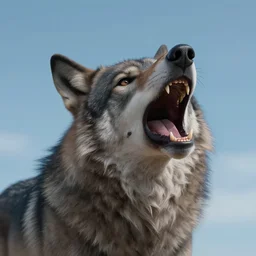 anthropomorphic werewolf screaming into the sky, detailed face, intense, epic, biblical image, style of gustave dore, highly detailed, beautiful, high contrast, black and white