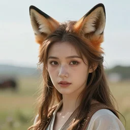 A high fantasy girl with fox ears, countryside, by Artgerm, face close up, official media, beautiful, detailed, high quality, 4K, epic, trending on artstation and behance