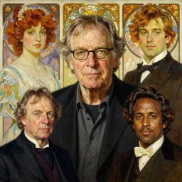 neil young, portrait painting by richard schmid, maxfield parrish, kehinde wiley, thomas moran, john singer sargent, loish, alphonse mucha, fashion photography
