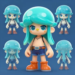 new character designs for a playable portuguese man o war jellyfish character in the splatoon game series by nintendo