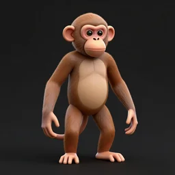 a 3 d model of a monkey with no color with a black background and shaders