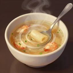 a bowl of soup that is portal to another dimension as. in the style of john berkey. trending on artstation and deviantart. digital art.
