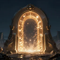ancient glowing epic portal to another dimension, cinematic, futuristic, gate, artstation, mattepainting