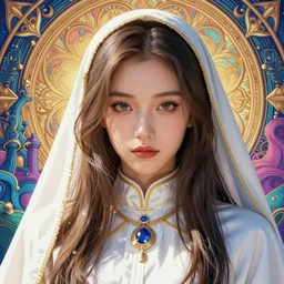 studio portrait of neutral good colorful female cleric bard healer as absurdly beautiful, elegant, young gravure idol, ultrafine hyperdetailed face illustration by kim jung gi, irakli nadar, intricate linework, sharp focus, bright colors, octopath traveler, final fantasy, unreal engine highly rendered, global illumination, radiant light, detailed and intricate environment