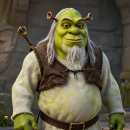 shrek as gandalf, highly detailed, extremely high quality, hd, 4 k, 8 k, canon 3 0 0 mm, professional photographer, 4 0 mp, lifelike, top - rated, award winning, realistic, detailed lighting, detailed shadows, sharp, no blur, edited, corrected, trending