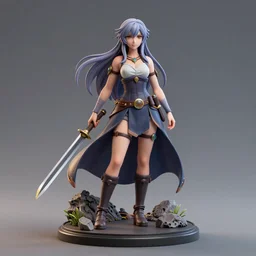 a highly detailed 3D figurine of Lady Lunafreya