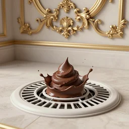 poop splashes across an indoor ventilator midair, trending on artstation, digital art, magazine cover, extremely detailed, baroque, ornate