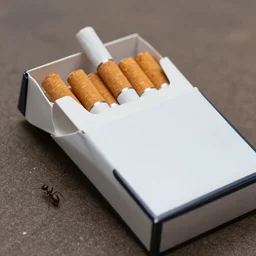 a pack of new port cigarettes in the perspective view of an ant