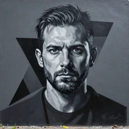 Jon Bernthal picture by Sachin Teng, asymmetrical, dark vibes, Realistic Painting , Organic painting, Matte Painting, geometric shapes, hard edges, graffiti, street art:2 by Sachin Teng:4