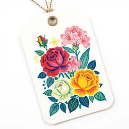 colorful print of roses tagar and rhododendrons bunched botanical artwork, multicolor lino block print with vignettes, created by mike mignola, greg hildebrandt, banksy in the style of painting toon shades, colorful ink, vibrant, pastel, color vector, smooth curves, graphical, detailed, trending in art station