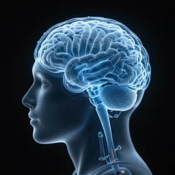 The head with blue semi-transparent brain