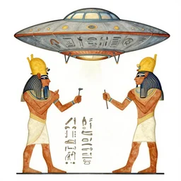 Ancient Egypt hieroglyph of an UFO