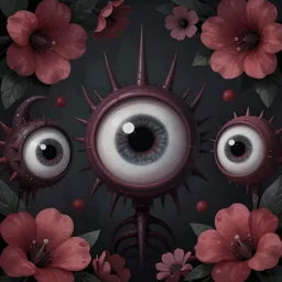 horror stories movie creatures, flowers, big eyes, sharp focus, smooth, digital illustration, by mcbess, dore, symmetry, by alexander mcqueen, trending on artstation