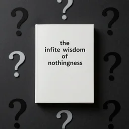 the infinite wisdom of nothingness in a book, surrounded by questions