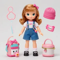 a vintage polly pocket with all accessories, hyperrealistic, highly detailed, studio lighting, beautiful