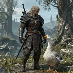 Alduin as a Goose in Skyrim