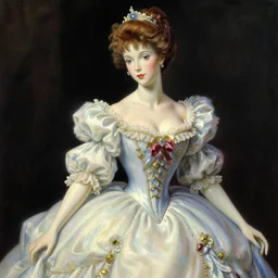 portrait of a stunningly beautiful porcelain glamour model, wearing an exquisite ball gown, greg manchess painting by sargent and leyendecker, studio ghibli fantasy close - up shot asymmetrical intricate elegant matte painting illustration hearthstone, by greg rutkowski by greg tocchini by james gilleard