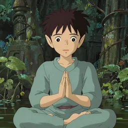 a film still portrait of an elf meditating inside in a flooded temple jungle. finely detailed features, closeup at the faces, chronenberg, perfect art, grimdark, trending on pixiv fanbox, painted by studio ghibli
