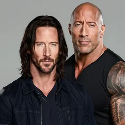 keanu reeves merged with the rock dwayne johnson