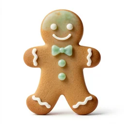 jade gingerbread man, photorealistic, isolated on a pure white background, centered, entire object in frame, sharp focus, soft studio lighting