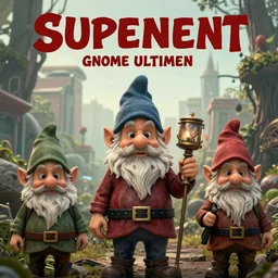 a cinematic poster series, gnome identification -> gnome supremacy -> gnome ultimatum -> gnome evolution, ultra fine realistic detail