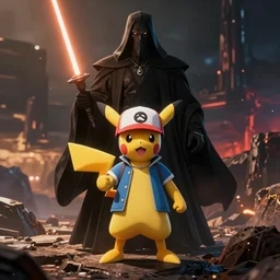ash ketchum the pokemon trainer as a sith lord in the new star wars film