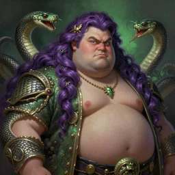 fatman we respect you a lot snakeoil CMO fantasy, portrait, sharp focus, intricate, elegant, digital painting, artstation, matte, highly detailed, concept art, illustration, volumetric lighting, purple green color scheme, art by Ilya Kuvshinov, artgerm